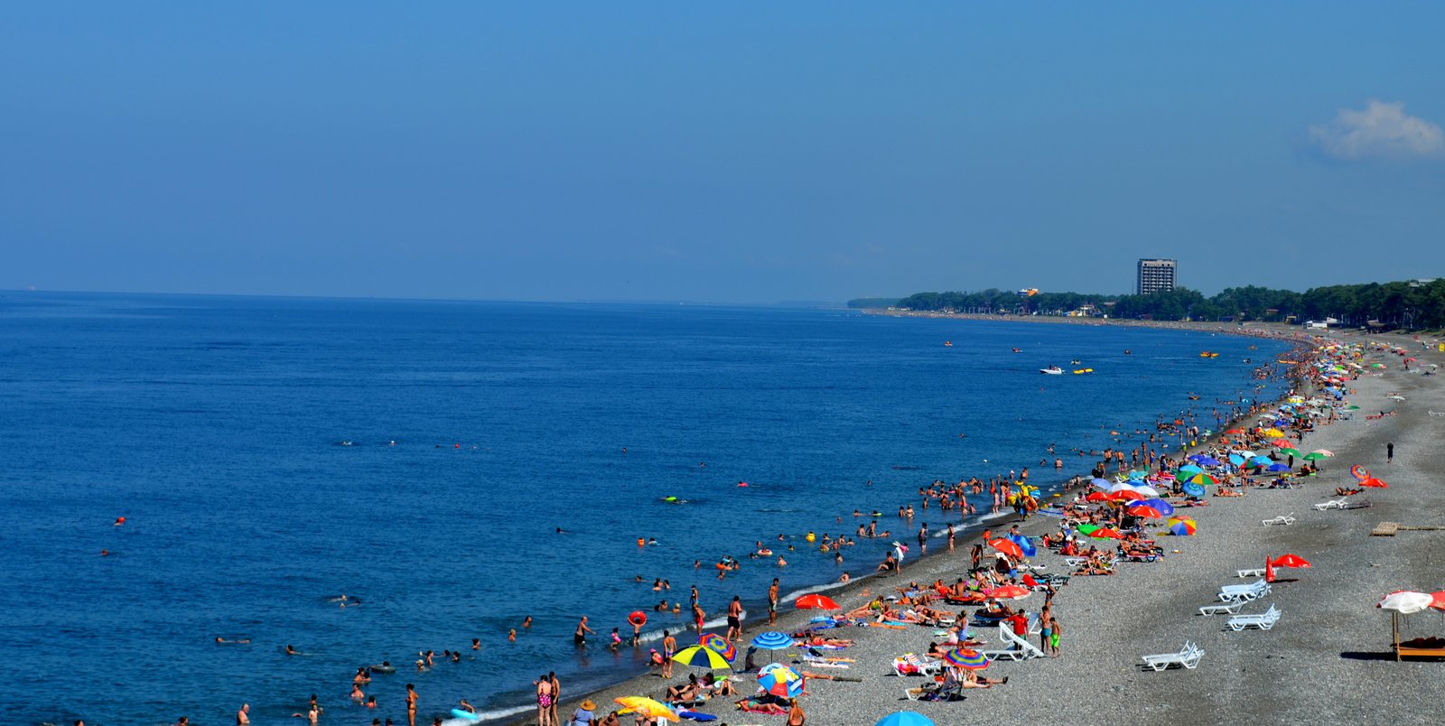 Kobuleti beach at the height of summer